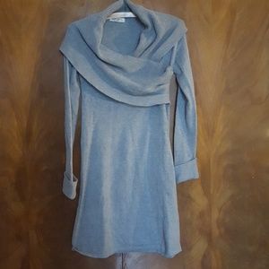 Akini wrap cowl neck tunic sweater grey xs